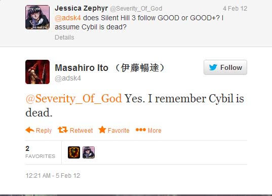 Masahiro Ito confirms Cybil's death on Twitter: 'Yes, I remember Cybil is dead'