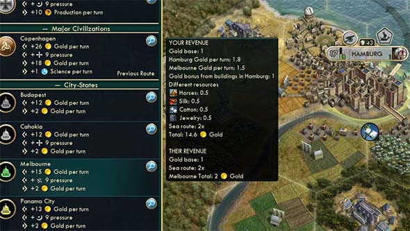 Civilization V - redirecting trade to city states