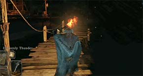 Dark Souls II - No Man's Wharf with torch