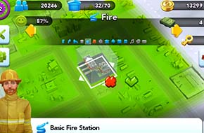 SimCity Buildit - placing fire station