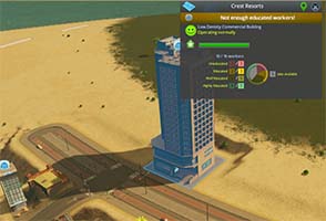 Cities Skylines - hotel requires well-educated workers