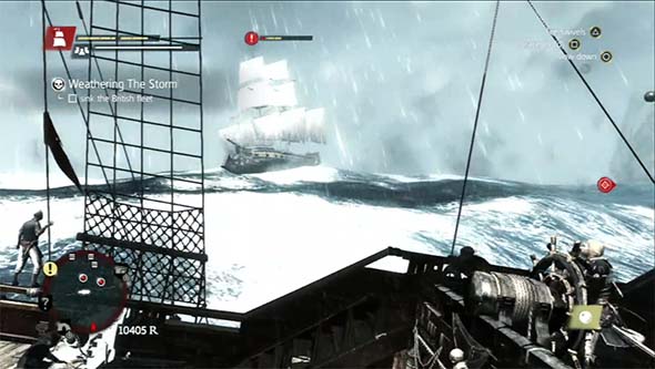 Assassin's Creed IV: Black Flag - sailing through storm