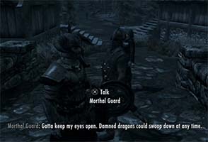 Skyrim - guard fears dragons