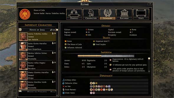 Total War: Rome II - army and agent caps