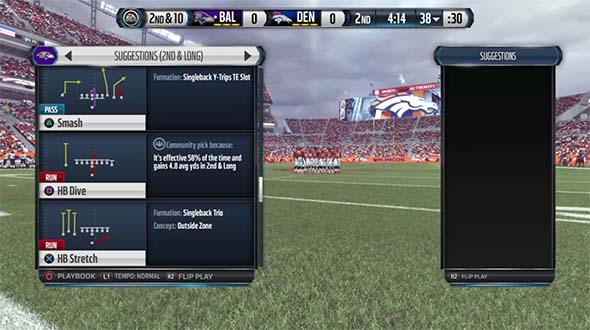 Madden NFL 16 - local multiplayer play-call screen
