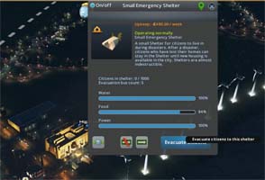 Cities Skylines: Natural Disasters - emergency shelter supplies