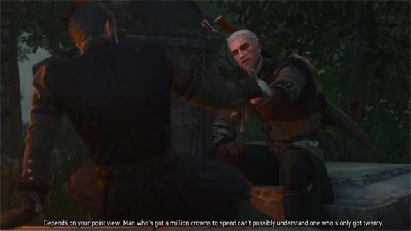 The Witcher III: Blood and Wine - sharing a drink with Regis