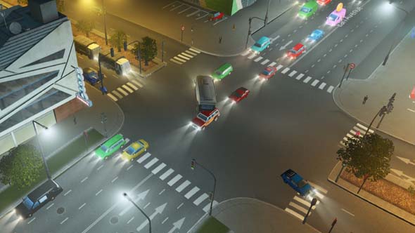 Cities Skylines - busy intersection