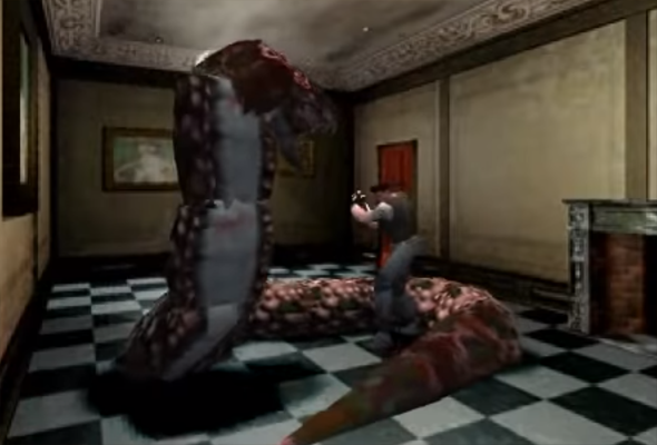 Resident Evil - fighting boss with knife
