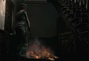 Resident Evil REmake - burning body