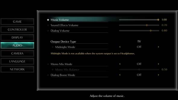 Demon's Souls (PS5) -music settings
