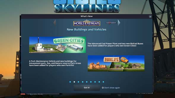 Cities Skylines: Hotels and Retreats - upgrades for old expansions
