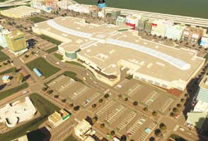 Cities Skylines - shopping mall with parking