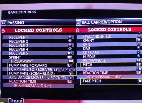 NCAA Football 13 - obfuscated controls