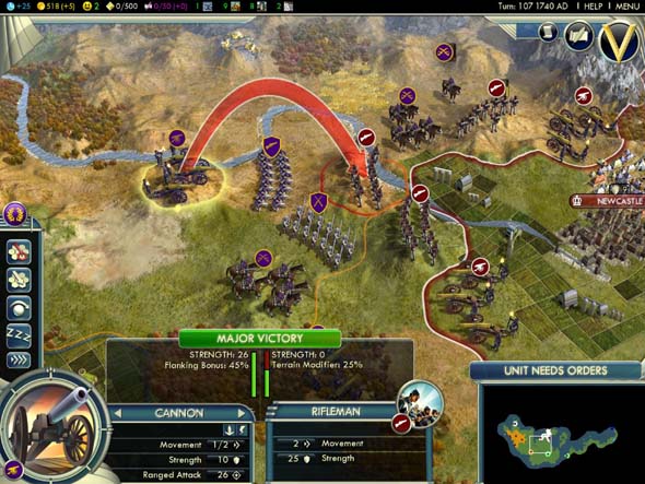 Civilization V - ranged combat