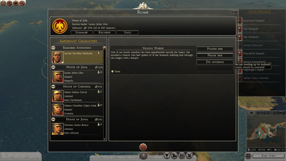 Total War Rome II: political intrigue