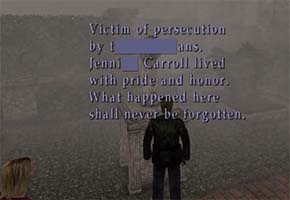 Silent Hill 2 - Jennifer Carroll's tombstone inscription