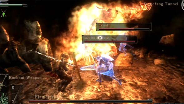 Demon's Souls - Flamelurker with 2 phantoms