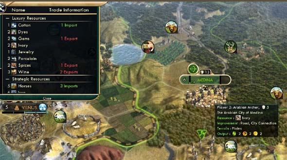 Civilization V - Bazaar doubles luxuries under a city