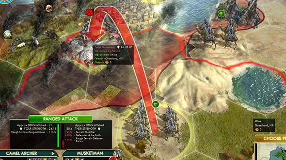 Civilization V - mopping up with Camel Archer