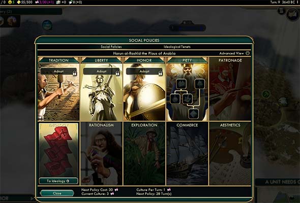 Civilization V - early Piety