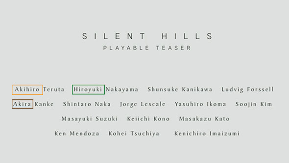 Silent Hills - Team Silent staff?