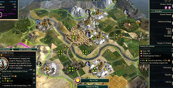Civilization V - Artemis speeds Camel Archer production