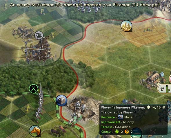 Civilization V - damaged unit fighting with Bushido