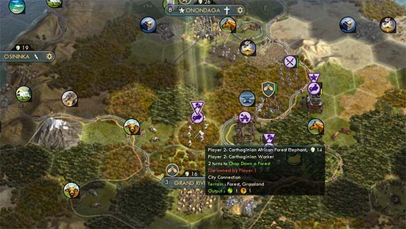Civilization V - cutting down Iroquois forest