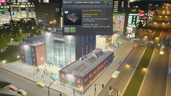 Cities Skylines - night school