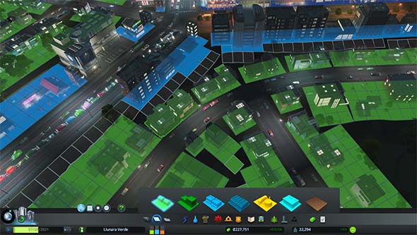 Cities: Skylines - zoning blocks along parallel roads