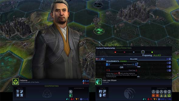 Civilization Beyond Earth: Rising Tide - diplomatic relationship