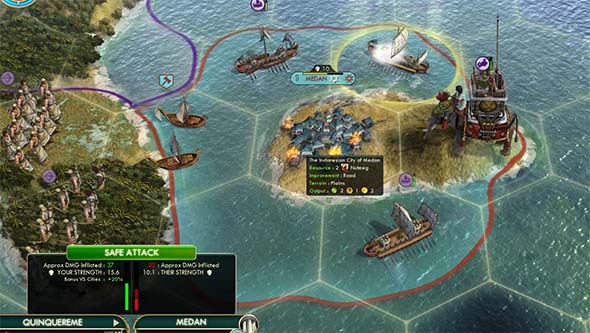 Civilization V - Quinquereme city siege