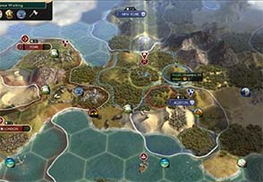 Civilization V - settler moving between American cities
