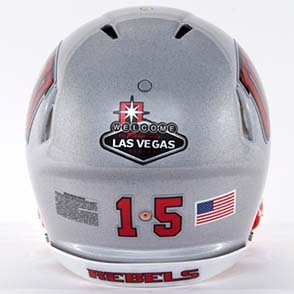 UNLV football - 2015 gray helmet back