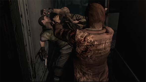 Resident Evil HD - Chris attacked