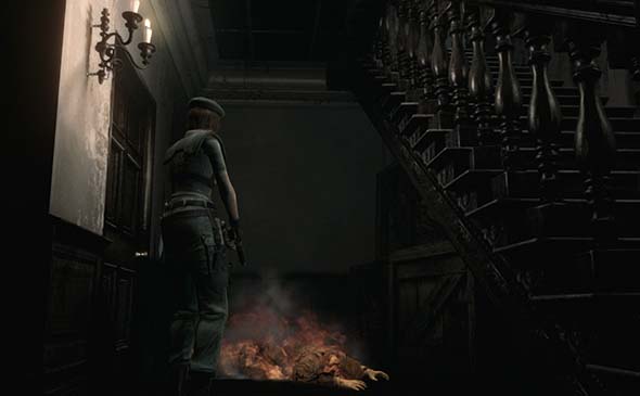 Resident Evil HD - burning body