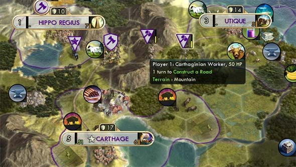 Civilization V - roads on mountains