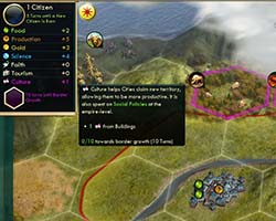Civilization V - borders grow in X turns