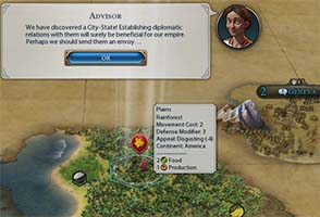 Civilization VI - early tutorial message