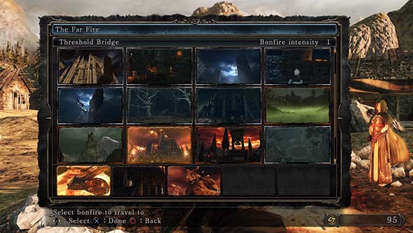 Dark Souls II: Scholar of the First Sin - travel menu activity