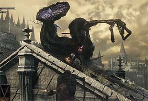 Demon's Souls III - rooftop tentacle monster