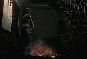 Resident Evil HD - burning zombie