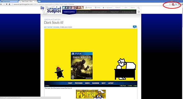 Zero Punctuation Adblock works