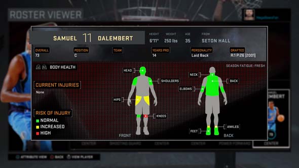 NBA 2k16 - player health