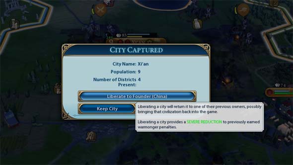 Civilization VI - liberating cities