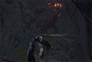 Dark Souls III - Darkeater Midir on the bridge
