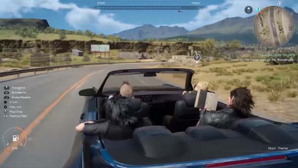 Final Fantasy XV - reading in the car