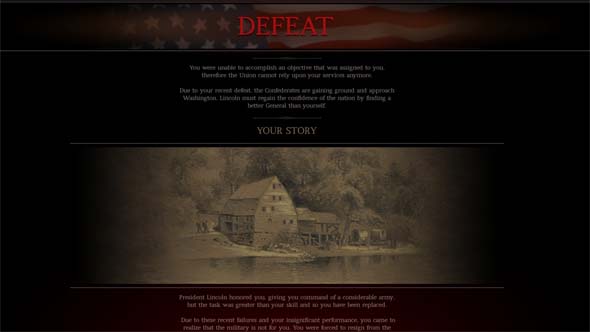 Ultimate General: Civil War - defeat