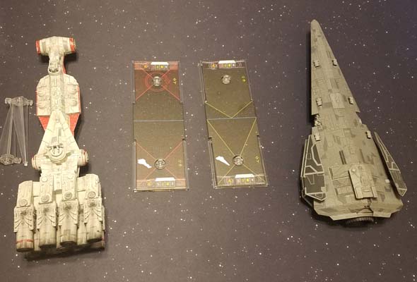 Star Wars X-Wing - Corvette and Raider weapon arcs